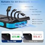 Durecopow 20,000mAh Solar Power Bank with Fast Charging