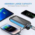 Kepswin 49800mAh Solar Power Bank with Flashlight
