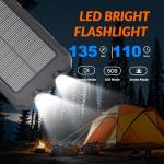 Kepswin 20,000mAh Solar Charger with Dual Flashlight