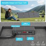 220W Portable Solar Panel for Power Station, 23.5% High Efficiency ETFE Foldable Solar Panels Charger, QC3.0 USB-A &Type-C Output,IP67 Waterproof for RV, Outdoor Camping, Off Grid Blackouts