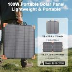 100W Bifacial Portable Solar Panel for Camping