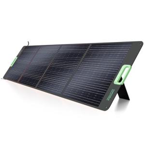 200W Portable Solar Panel for Power Station, 23.5% High Efficiency ETFE Foldable Solar Charger with 4 Kickstands, IP65 Waterproof MC4 Output for Outdoor Camping, RV, Blackout