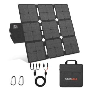 SOKIOVOLA 120W Foldable Solar Panel with MC-4 Connector Portable Solar Panel for Camping Folding Solar Panel Charger for Portable Power Station Laptops RV