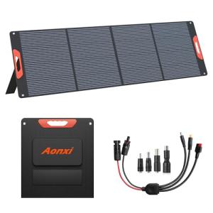240W Portable Solar Panels for Power Station, 23.5% High Efficiency, 240 Watt Monocrystalline Foldable Solar Panel Charger with USB/20V DC Output Adjustable Kickstand for Camping, Off-Grid Living