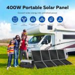 400W Portable Solar Panel, Camping Essentials Foldable Solar Panels Charger with Adjustable Kickstand IP65 Waterproof for Power Station Outdoor RV Camer Off Grid Hiking Emergency Power Backup