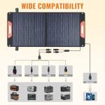 100W Foldable Solar Panel - Charger for Power Stations | Monocrystalline 23.5% High Efficiency QC3.0 USB-A/USB-C Output | IP65 Waterproof | Portable for Camping, RV, Emergency Blackout