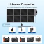 400W Portable Solar Panel, Camping Essentials Foldable Solar Panels Charger with Adjustable Kickstand IP65 Waterproof for Power Station Outdoor RV Camer Off Grid Hiking Emergency Power Backup