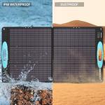SOKIOVOLA 100W Portable Solar Panel for Power Station,ETFE Portable Foldable Solar Charger NextGen 25% High Conversion IP68 Waterproof Solar Panel for Camping Outdoor RV Blackout