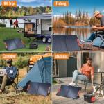 100W Foldable Solar Panel - Charger for Power Stations | Monocrystalline 23.5% High Efficiency QC3.0 USB-A/USB-C Output | IP65 Waterproof | Portable for Camping, RV, Emergency Blackout