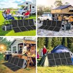 400W Portable Solar Panel, Camping Essentials Foldable Solar Panels Charger with Adjustable Kickstand IP65 Waterproof for Power Station Outdoor RV Camer Off Grid Hiking Emergency Power Backup