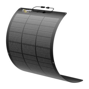 BougeRV Arch Pro 100 Watts Anti-Shading N-Type Fiberglass Flexible Solar Panel, Portable 24 Volts 16BB Mono Cell 25% High-Efficiency, Compact for RV Camping Home Boat Marine Curve Surface Black