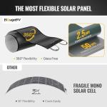 BougeRV Yuma 100W Compact CIGS Thin-Film Flexible Solar Panel with Waterproof Butyl Rubber Tape 3.98''Width x 16.4 Feet Length, 360° Flexible Solar Panel with Pre-Punched Holes for Easy Installation