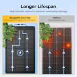 BougeRV Arch Pro 100 Watts Anti-Shading N-Type Fiberglass Flexible Solar Panel, Portable 24 Volts 16BB Mono Cell 25% High-Efficiency, Compact for RV Camping Home Boat Marine Curve Surface Black