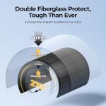 BougeRV Arch Pro 100 Watts Anti-Shading N-Type Fiberglass Flexible Solar Panel, Portable 24 Volts 16BB Mono Cell 25% High-Efficiency, Compact for RV Camping Home Boat Marine Curve Surface Black