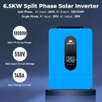 SUNGOLDPOWER 6500W 48V Solar Inverter, Split Phase,Built-in 2 MPPTs, Max 140A Battery Charging, AC Input/Output 120V/240V(settable),Pure Sine Wave Inverter(Parallel/WiFi/BMS COMM) UL1741