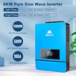 SUNGOLDPOWER 8000W 48Volt Solar Inverter, Split Phase,Built-in 2 MPPTs, Max 200A Battery Charging, AC Input/Output 120V/240V(settable),Pure Sine Wave Inverter UL1741 SPH8048P(WiFi and BMS COMM)
