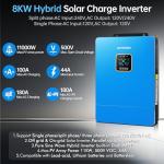 ZLPOWER UL1741 8000W 48V Solar Inverter, AC Input/Output 120V/240V(settable),Split Phase Inverter Built-in 2 MPPTs, Max 180A Battery Charging Inverter Charger(Parallel/WiFi/BMS COMM), Batteryless