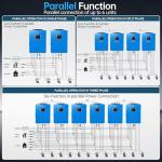 ZLPOWER UL1741 8000W 48V Solar Inverter, AC Input/Output 120V/240V(settable),Split Phase Inverter Built-in 2 MPPTs, Max 180A Battery Charging Inverter Charger(Parallel/WiFi/BMS COMM), Batteryless