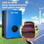 ZLPOWER UL1741 8000W 48V Solar Inverter,Built-in 2 MPPTs,Peak Power 24000W Split Phase Pure Sine Wave Inverter AC Input 240V,Output 120V/240V,Low Frequency Inverter for Home (WiFi and BMS COMM)