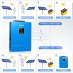 ZLPOWER UL1741 8000W 48V Solar Inverter, AC Input/Output 120V/240V(settable),Split Phase Inverter Built-in 2 MPPTs, Max 180A Battery Charging Inverter Charger(Parallel/WiFi/BMS COMM), Batteryless