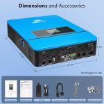 SUNGOLDPOWER 8000W 48V Solar Inverter, Built-in 2 MPPTs, Max 200A Battery Charging,Split Phase AC Input/Output 120V/240V(settable),Pure Sine Wave Inverter UL1741 SPH8048P(WiFi and BMS COMM)