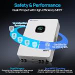 ECO-WORTHY 20000W Solar Inverter 48 Volt Inverter Pure Sine Wave UL1741,120V/240V Single/Split-Phase,Support Parallel,Built-in 2 MPPT Solar Controllers,Solar Inverter Charger for Home Off Grid