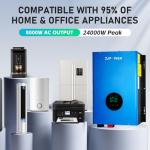 ZLPOWER UL1741 8000W 48V Solar Inverter,Built-in 2 MPPTs,Peak Power 24000W Split Phase Pure Sine Wave Inverter AC Input 240V,Output 120V/240V,Low Frequency Inverter for Home (WiFi and BMS COMM)