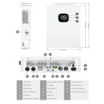 Dawnice 10000W 48V Solar Inverter Built-in 2 MPPT Solar Controllers Max 200A Battery Charging AC Input/Output 120V/240V Pure Sine Wave Inverter UL1741