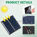 Kanayu 40 Pcs Small Solar Panels 3v 120ma Mini Polycrystalline Solar Cells DIY System Kits Epoxy Panel Module Photovoltaic Cells Charger 60 x 55 mm for Light Flashlight Charger