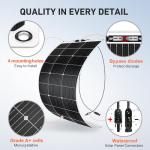 DOKIO 400W (4×100W) Flexible Solar Panels 18V Monocrystalline for 12V Battery Charging, Semi-Flexible ETFE Lightweight with MC4, Expandable for RV Marine Camper Van Trailer Off-Grid Systems