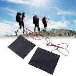 2pcs Polycrystalline Solar Panel Cell Power Module - DC5V 500mA for DIY Projects, High Efficiency Solar Charger with 100cm Cable
