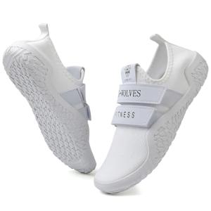 Skerxut Fitness Shoes Deadlift Shoes Cross-Trainer Sneakers for Men and Women (White, 4 Men/5 Women)