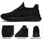 YRLTYO Mens Tennis Shoes Running Sneaker Slip On Walking Gym Workout Athletic Breathable Lightweight Jogging Casual Sport Shoes Black Size 8.5