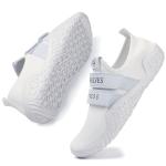 Skerxut Fitness Shoes Deadlift Shoes Cross-Trainer Sneakers for Men and Women (White, 4 Men/5 Women)