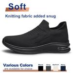 Mens Walking Shoes Slip on Lightweight Comfortable Running Shoes Workout Tennis Athletic Shoes Gym Sneakers Black Size 13