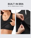 G4Free Yoga Tank Tops for Women Removable Padded Tanks with Built in Bras Racer Back V Neck Workout Athletic Gym Top (Black,M)