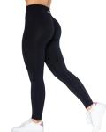 AUROLA Dream Collection Workout Leggings for Women High Waist Seamless Scrunch Athletic Running Gym Fitness Active Pants Dark Black M