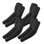 ROXUN 4 Pairs Arm Sleeves, Cooling UV Sun Protection Sports Compression for Men/Women 4 Black