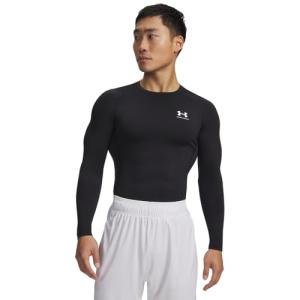 Under Armour Men's Armour HeatGear Compression Long-Sleeve T-Shirt , Black (001)/White, Medium