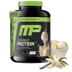 MusclePharm Combat Protein Powder, Vanilla Flavor, Fuels Muscles for Productive Workouts, 5 Protein Sources including Whey Protein Isolate & Egg Albumin, Gluten Free, 4 lb, 52 Servings