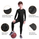 HovSiyla Youth Boys' Compression Leggings Athletic Shirt Tights Top Base Layer Set Sports Youth for Kids Black M