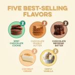 Clean Simple Eats Whey Protein Powder, Variety Pack, Naturally Sweetened Flavors, 100% Grass Fed Protein Powder with Digestive Enzymes & No Artificial Ingredients, Gluten Free, 10 Single Serve Packs