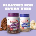 Premier Protein Powder Plus Fiber, Chocolate, 25g Protein, 7g Fiber to Support Gut Health, No Added Sugar (17 Servings)