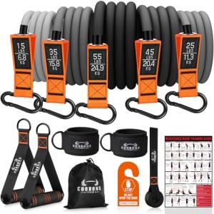 175lb Resistance Bands Set with Handles and Straps