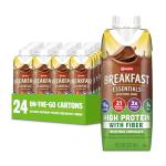 Carnation Breakfast Essentials High Protein with Fiber Ready-to-Drink, 8 FL OZ Carton, Rich Milk Chocolate (Pack of 24)