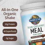 Garden of Life Meal Replacement Shakes, Raw Organic, Chocolate Protein Powder with Plant Based Pea Protein, Sprouts, Greens, Probiotics, Dairy Free 28 Servings