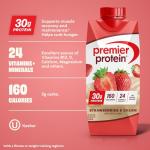 Premier Protein Shake, Strawberries & Cream, 30g Protein, No Added Sugar, 24 Vitamins & Minerals to Support Immune Health, 11 fl oz, 12 Pack