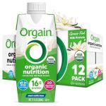 Orgain Organic Nutritional Shake, Vanilla Bean - Meal Replacement, 16g Protein, 20 Vitamins & Minerals, Gluten Free, Soy Free, Kosher, Non-GMO, 11 Ounce, 12 Count (Packaging May Vary)