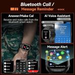 Smart Watch for Men Fitness Tracker: Military Waterproof Make Answer Call Digital Mens Watches Running Step Pedometer Smartwatch Android Phone iPhone Samsung Compatible Sleep SpO2 Heart Rate Monitor