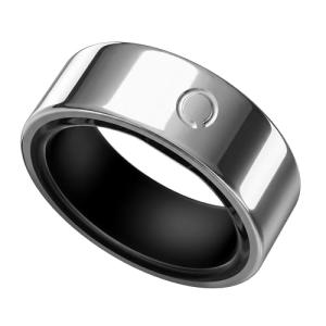 opove O Ring Smart Ring, Fitness Trackers Rings with Sleep/Stress/Heart Rate/Women's Health Monitoring, Comfortable Wearing, Up to 7 Days Using, Fitness Ring for Android & iOS, Silver-Size6